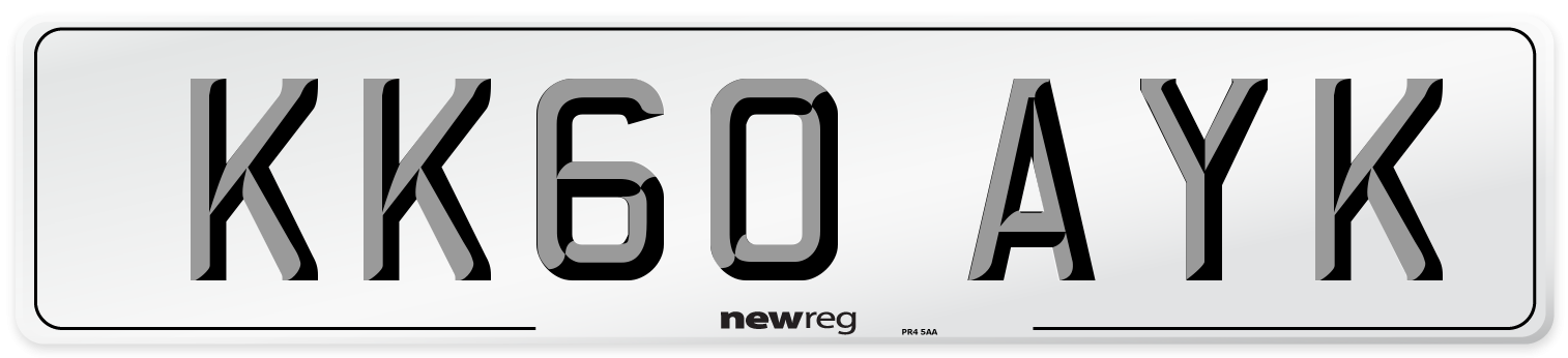 KK60 AYK Number Plate from New Reg